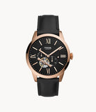 Fossil Townsman Automatic Black Leather Watch - ME3170