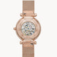 Carlie Automatic Rose Gold-Tone Stainless Steel Mesh Watch ME3175