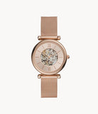 Carlie Automatic Rose Gold-Tone Stainless Steel Mesh Watch ME3175