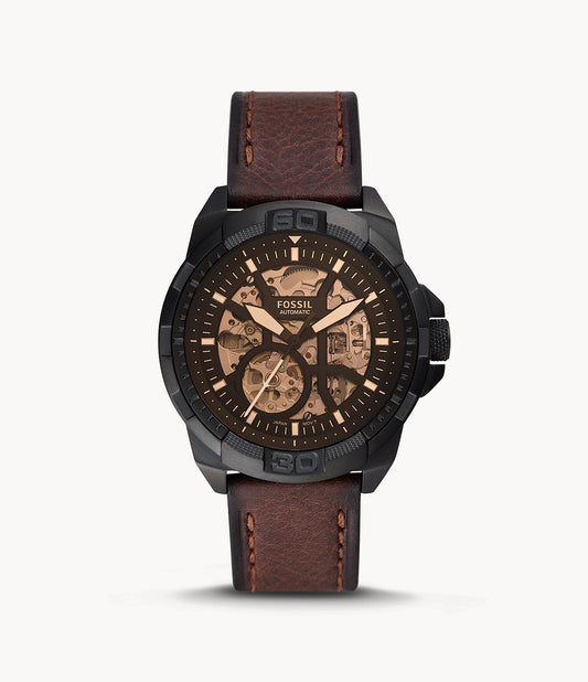 FOSSIL Bronson Automatic Brown Eco Leather Watch ME3219