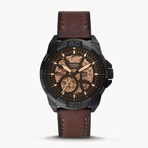 FOSSIL Bronson Automatic Brown Eco Leather Watch - ME3219 - KRISHNA WATCH COMPANY