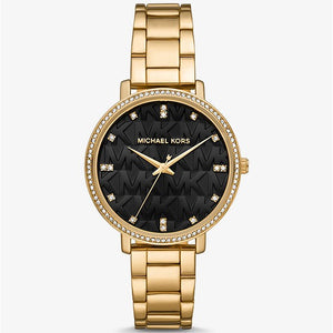 Michael Kors Pyper Pavé Gold-Tone Logo Watch MK4593 - KRISHNA WATCH COMPANY