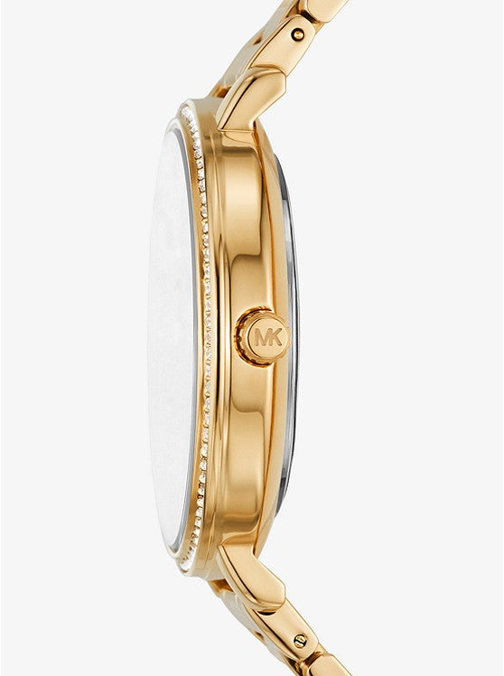 Pyper Pavé Gold-Tone Logo Watch MK4593