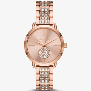 Mini Portia Pavé Rose-Gold Tone Watch MK4598 - KRISHNA WATCH COMPANY