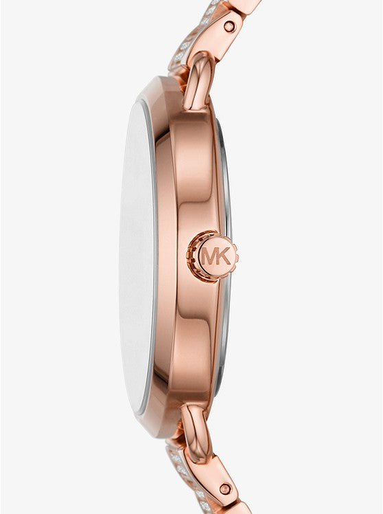 Mini Portia Pavé Rose-Gold Tone Watch MK4598