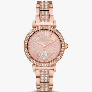 Mini Abbey Pavé Rose Gold-Tone Watch MK4617 - KRISHNA WATCH COMPANY