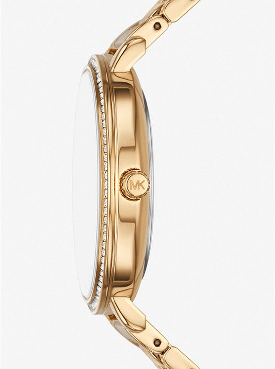 Michael Kors Pyper Gold-Tone Embossed Logo Watch MK4666 - KRISHNA WATCH COMPANY