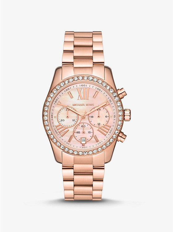 Michael Kors Lexington Pavé Rose Gold-Tone Watch MK7242 - KRISHNA WATCH COMPANY