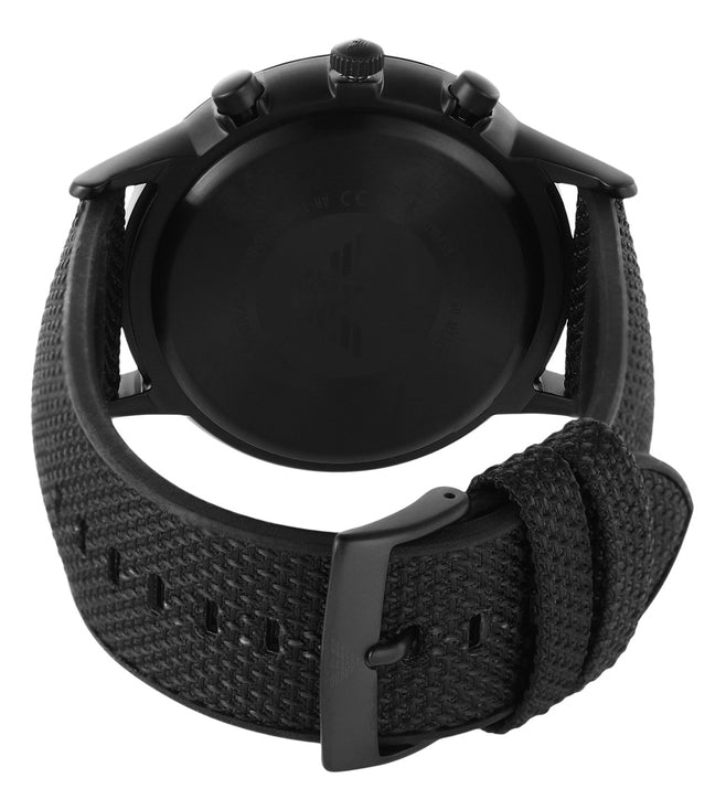 Chronograph Black Silicon Backed Fabric Watch AR11457