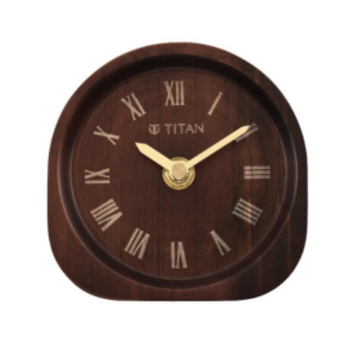 Titan Classic Dark Brown Wooden Table Clock T0003WA02