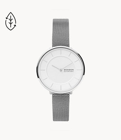 Gitte Two-Hand Silver-Tone Stainless Steel Mesh Watch SKW3016
