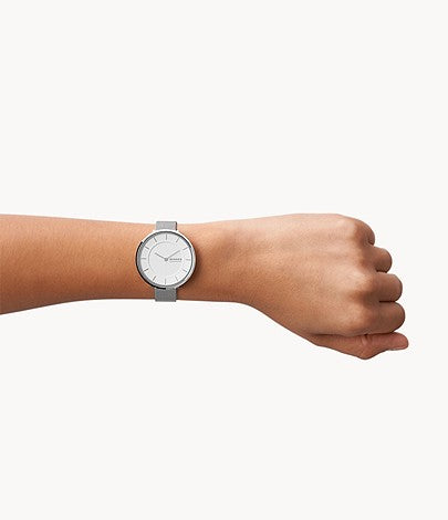 Gitte Two-Hand Silver-Tone Stainless Steel Mesh Watch SKW3016