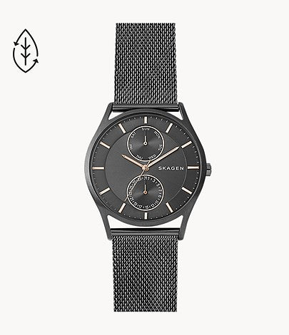 Holst Chronograph Charcoal Steel Mesh Multifunction Watch SKW6180