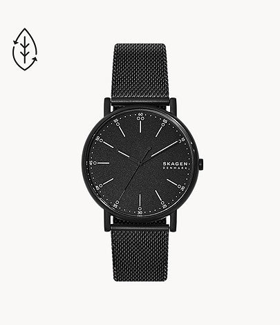 Signatur Three-Hand Midnight Steel Mesh Watch SKW6579