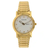 Sonata White Dial Golden Stainless Steel Strap Watch NP1141YM11