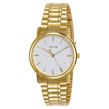 Sonata Analog Gold Dial Men's Watch - 1013YM03