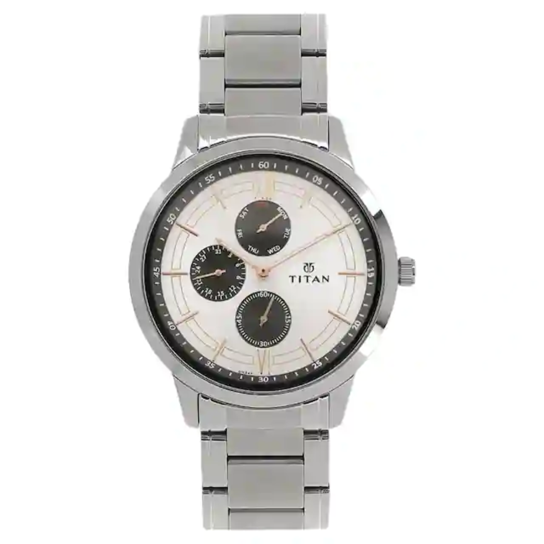 Workwear Watch with White Dial & Stainless Steel Strap NN1769SM02 (DH349)