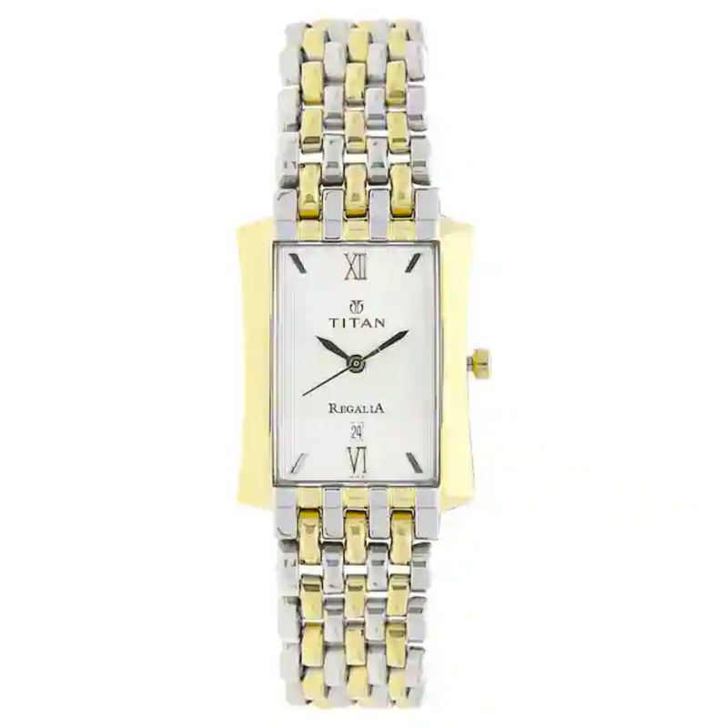 Titan Silver Dial Two Toned Stainless Steel Strap Watch NN1927BM01 - KRISHNA WATCH COMPANY