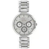Titan Silver Dial Silver Stainless Steel Strap Watch - 2480SM03