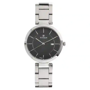 Titan Workwear Watch with Black Dial & Stainless Steel Strap NN2480SM08 (DG325) - KRISHNA WATCH COMPANY