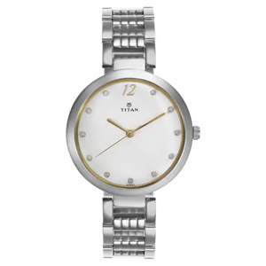 Titan Sparkle White Dial Analog Watch for Women NN2480SM09 (DH624) - KRISHNA WATCH COMPANY