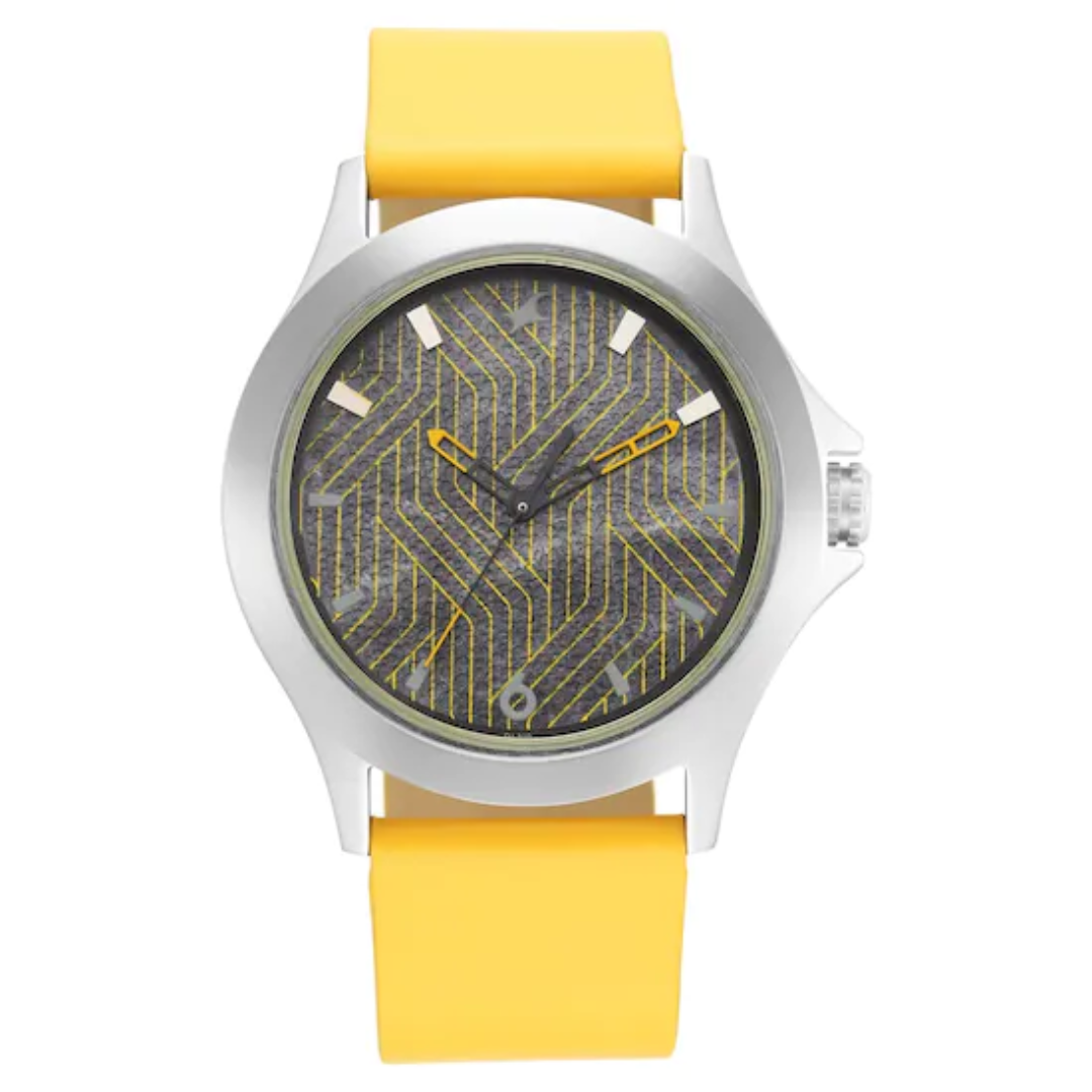 STUNNERS MULTICOLOUR DIAL YELLOW LEATHER STRAP WATCH  3220SL03