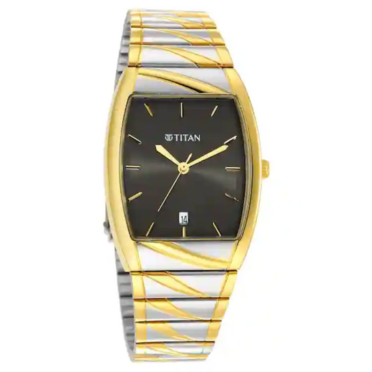 Titan Karishma Anthracite Dial Analog Stainless Steel Strap Watch for Men 9315bm03