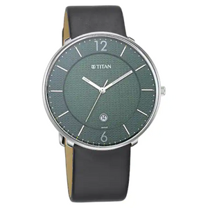 Titan Workwear Watch with Green Dial & Leather Strap 1849SL02 (DK968) - KRISHNA WATCH COMPANY