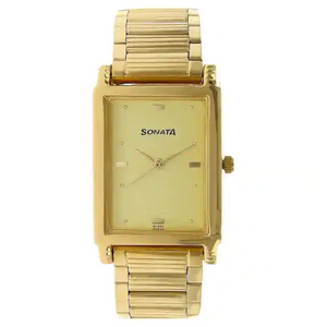 Champagne Dial Golden Metal Strap Watch NR7058YM02 - KRISHNA WATCH COMPANY