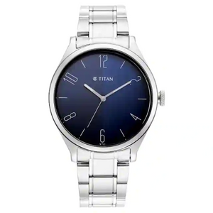 Titan Workwear Blue Dial Stainless Steel Strap Watch - 1865SM01 - KRISHNA WATCH COMPANY