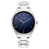 Titan Workwear Blue Dial Stainless Steel Strap Watch - 1865SM01