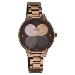 Titan Purple Glam It Up Brown Dial Stainless Steel Strap Watch - 2648QM01 - KRISHNA WATCH COMPANY