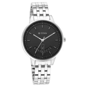Titan Workwear Watch with Black Dial & Brass Strap 2648SM03 - KRISHNA WATCH COMPANY
