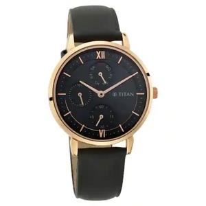 Titan Workwear Watch with Black Dial Leather Strap 2652WL01 - KRISHNA WATCH COMPANY