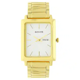 Sonata White Dial Golden Stainless Steel Strap Watch - 7078YM03