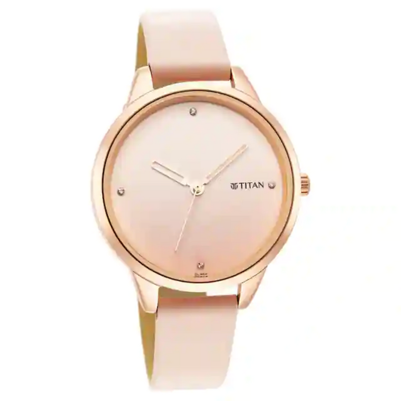 Titan Pastel Dreams Pink Dial Pink Leather Strap Watch 2664WL02 - KRISHNA WATCH COMPANY