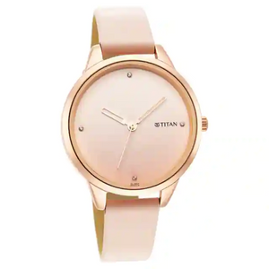 Titan Pastel Dreams Pink Dial Pink Leather Strap Watch 2664WL02 - KRISHNA WATCH COMPANY