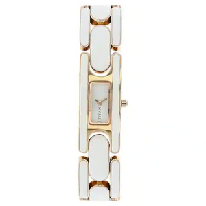 Titan White Dial Rose Gold Metal Strap Watch NK9721WM03 (DF653) - KRISHNA WATCH COMPANY