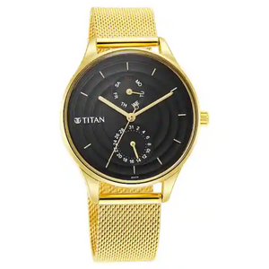 Titan Neo Workdays Black Dial Stainless Steel Strap Watch 2670YM02 - KRISHNA WATCH COMPANY
