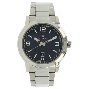 Titan Workwear Watch with Blue Dial & Stainless Steel Strap - 1730SM03 - KRISHNA WATCH COMPANY