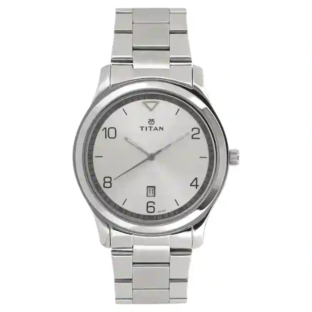 Workwear Watch with White Dial & Stainless Steel Strap NM1770SM01 (DH330)