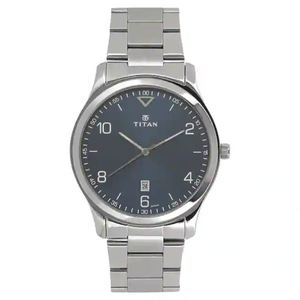 Titan Workwear Watch with Blue Dial & Stainless Steel Strap 1770SM03 - KRISHNA WATCH COMPANY