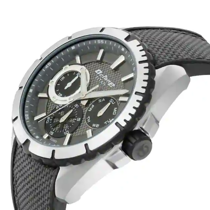 Titan Octane Grey Dial Grey Strap Watch 90109KP01 (DJ583) - KRISHNA WATCH COMPANY