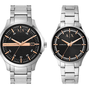 Armani Exchange 46 mm Hampton Black Dial Stainless Steel Analogue Watch AX7132 - KRISHNA WATCH COMPANY