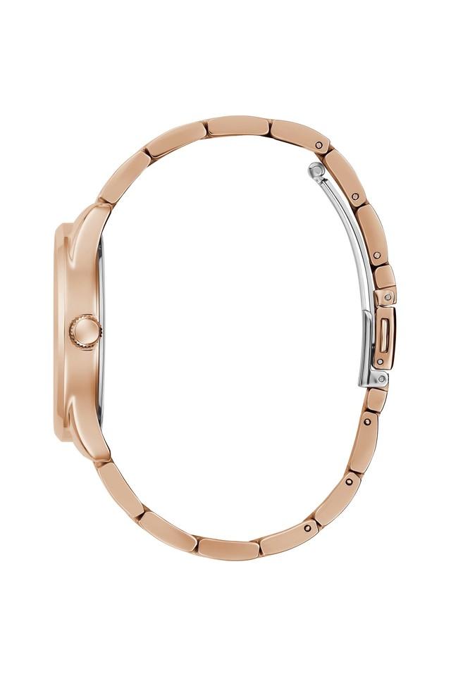 GUESS Womens 18 mm Emblem Rose Gold Dial Stainless Steel Analog Watch - GW0485L2