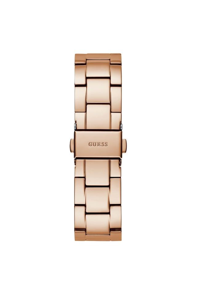 GUESS Womens 18 mm Emblem Rose Gold Dial Stainless Steel Analog Watch - GW0485L2