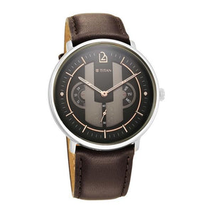Titan Quartet Black Dial Leather Strap Watch 1882SL01 - KRISHNA WATCH COMPANY