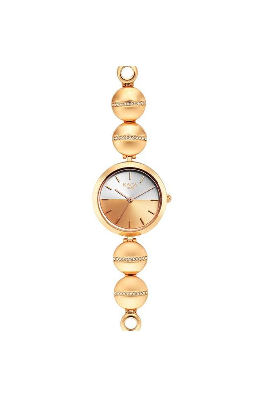 Titan Raga Delight Silver Dial Metals Strap Watch 2606WM11