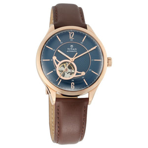 TITAN Blue Dial Automatic Watch with Leather Strap - 90111WL01 - KRISHNA WATCH COMPANY