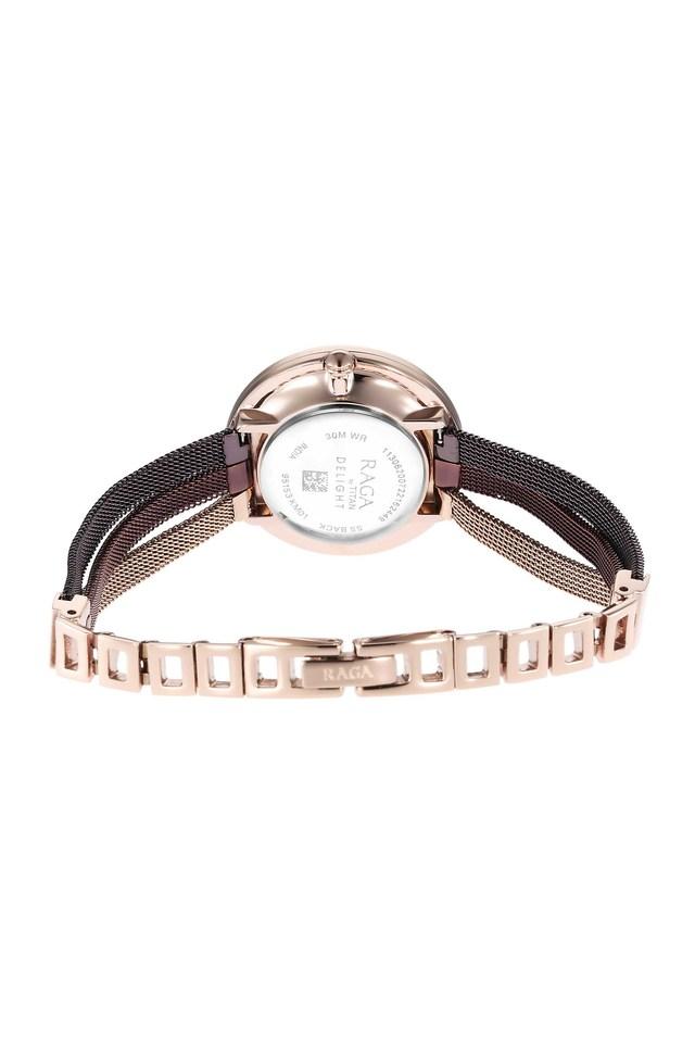 TITAN Raga Delight Rose Gold Dial Stainless Steel Strap Watch 95153KM01
